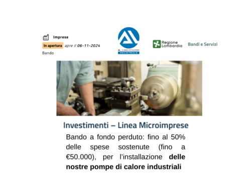 Bando Investimenti Linea Microimprese per le Pompe di Calore Industriali